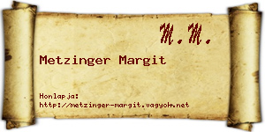 Metzinger Margit névjegykártya